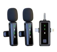 Micro cravate sans fil, mini microphone pour iPhone, Android, iPad, micro à revers rechargeable, réduction du bruit, microphone sans fil 2,4 G à clipser pour enregistrement vidéo, Tiktok, Youtube
