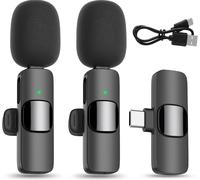 Micro Cravate sans Fil pour Android - Mini Microphone Portable à Revers USB C Clip-on Lavalier sans Fil pour TikTok,YouTube,Vidéo,Interview,Facebook,Twitter- Réduction du Bruit, Plug-Play