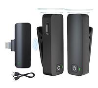 Micro Cravate sans Fil pour iOS avec 2 Microphones Plug-Play Wireless Mic pour i-Phone et i-Pad Professionnel Réduction Active du Bruit pour Vlog Interview Enregistrement Live Stream