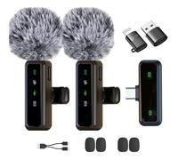 Micro Cravate sans Fil pour iPad Caméra Ordinateur Portable Mini Microphone avec réduction du Bruit Noir noir CLOCHE MICRO-ONDE
