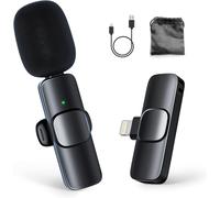 Micro Cravate sans Fil pour Iphone, 2.4GHz[Lightning] Wireless Lavalier Microphone Sourdine Réduction du Bruit Intelligente pour Interview Tiktok,Mic-Cravate-sans-Fil-iPhone