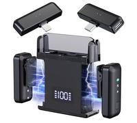 Micro cravate sans fil pour iPhone et Android, mini micro cravate pour enregistrement vidéo, vlogging, podcast, microphone cravate sans fil avec réduction du bruit, 20 heures d'utilisation avec étui