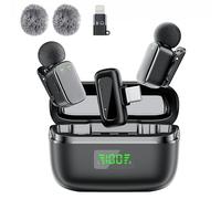 Micro Cravate sans Fil pour iPhone, iPad, Android, Mini Micro Cravate Réduction du Bruit pour Enregistrement, Modificateur de Voix IA , Interviews en Plein Air ou Intérieur, Youtube, TikTok, Vlog