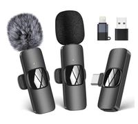 Micro Cravate sans fil pour iPhone/Telephone Android/Ordinateur Portable, Microphone à revers USB C pour enregistrement vidéo, Vlogging, TikTok, YouTube, Réduction du bruit, clip Plug-Play sur Micro