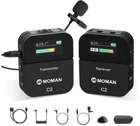 Micro Cravate sans Fil Professionnel C2, Wireless Lavalier Microphone Con Écran TFT pour Appareil Photo Transmission 100m Caméra DSLR Caméscope Smartphone PC Laptop Tablette.[G2677]