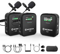 Micro Cravate sans Fil Professionnel, C2X Wireless Lavalier Microphone Con Écran TFT pour Appareil Photo Transmission 100m Caméra DSLR Caméscope Smartphone PC Laptop Tablette.[G3276]