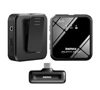 Remax Micro-cravate sans fil USB-C – Réduction de bruit, Portée 20 m, Autonomie 10 h – Noir