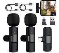 Micro Cravate Sans Fils Pour Ios/Android,Micro Cravate Sans Fil,Microphone Plug-Play Professionnel,Microphone Bluetooth Clip-On Lavalier,Mini Microphone,Wireless Microphone Lavalier