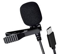 Micro-cravate USB-C avec Réduction de bruit Clip Rotatif 1.5m Noir