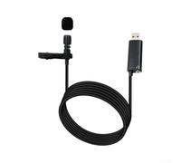 Micro cravate USB transparent à clipser pour podcasts, streaming et enregistrement, USB-A avec prise jack 3,5 mm pour ordinateur PC (1,5 m)