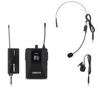 Vonyx Ensemble Microphone Sans Fil WM55B UHF – Micro cravate et micro casque, Émetteur Bodypack