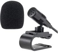 Micro de 3,5 mm Microphone Externe Portable Mic Compatible avec JVC Kenwood Sony Alpine pour Unité Principale de Voiture avec Bluetooth Radio Stéréo GPS DVD, Câble de 3M, Plug and Play