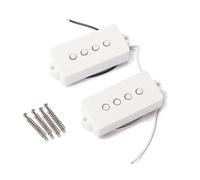 Micro de Basse Pb 4 Cordes, Style Ouvert, Blanc, Métal | Alnico V, Sortie Moyenne Bruit, pour Luthiers, Vis pour Mise à Niveau