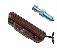 Micro de guitare acoustique rechargeable actif pour guitare acoustique - Micro réglable pour guitare - Bobine magnétique - Contrôle du volume intégré - Microphone acoustique (grain de bois)