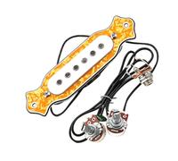 Micro de Guitare Jaune pour Guitare Folk, Système Sonore Portable | Plastique et Métal, Retrait Facile, pour Enregistrement et Prestations Itinérantes, Compatible Ukulélé