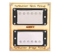 Micro de Guitare Jazz 2 Pièces, Micro Humbucker à Barre de Savon Magnétique ALNICO V à 2 Fils pour la Réparation de Guitare (bordure noire)