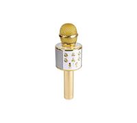 Micro de karaoké Max KM01 2-en-1 : enceinte Bluetooth & lecteur multimédia - Or