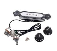 Micro de Rosace Magnétique pour Guitare Acoustique 4 Cordes Gmb333 Noir | Réglage Volume et Tonalité, Deux Boutons Plastiques et Vis D’installation, Usage en Enregistrement Couleur Aléatoire