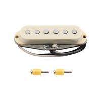 Micro Électrique De Guitare 1 Pièce Rétro Alnico 5 Micro À Bobine Unique Entrelacé 52mm Accessoires De Guitare Électrique(White Middle)