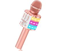 Micro Enfant Sans Fil Bluetooth - 5 Effets Vocaux, Lumières Led Syncronisées - Pour Filles/Garçons 3-15 Ans - Meilleur Jouet Créatif Pour Karaoké Familial - Cadeau Anniversaire/Noël