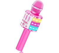 Micro Enfant Sans Fil Bluetooth - 5 Effets Vocaux, Lumières Led Syncronisées - Pour Filles/Garçons 3-15 Ans - Meilleur Jouet Créatif Pour Karaoké Familial - Cadeau Anniversaire/Noël