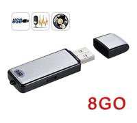 Micro Espion Clé USB Dictaphone Enregistreur 8GO Recorder Vocal Numérique