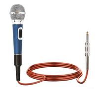 Micro filaire USB à condensateur pour baladodiffusion et Vlog - Microphone cardioïde de jeu avec sourdine rapide - Support de bureau, équipement de voix off 24 x 11 cm, bleu (bleu)