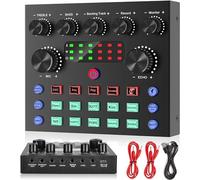 Micro Gaming Carte Son Karaoke Table de Mixage DJ Set,focombance Ensemble d'équipement de Podcast Interface Audio Mixage Micro Pc Cable Usb Bluetooth Streaming Micro Gamer