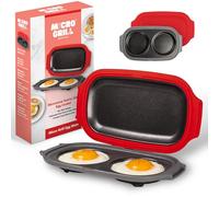 Micro Grill Egg Mate Cuiseur à œufs pour micro-ondes - Machine à 2 œufs Sunny Side Up avec couvercle d'aération de vapeur - Moule à œufs pour sandwich rapide - Sans BPA, passe au lave-vaisselle