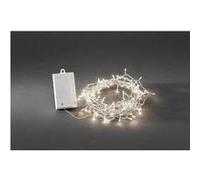 Konstsmide 3730-103 Guirlande d'Eclairage Extérieur sur Pile avec Interrupteur 240 LEDs Blanc Chaud Câble Transparent