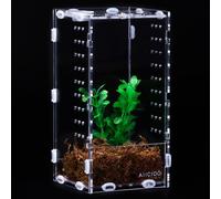 Micro Habitat Terrarium en acrylique transparent pour reptiles araignées sautantes tarentula insectes, petits arbres et reptiles 10 x 10 x 20 cm