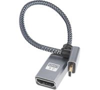 Micro HDMI to HDMI 4K Adapter Cable,90 Degree Down Angle Micro HDMI Male to HDMI Female Short Nylon Braided Aluminum Cable,Support 4K UHD (20cm)