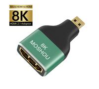 Micro HDMI to HDMI adaptateur de câble HDMI 2.1 mâle à femelle 8K, convertisseur pour HDTV, PS4, PS5, ordinateur portable 4K, prolongateur HDMI femelle à femelle ""Nipseyteko