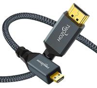 Micro HDMI to HDMI Cable 10M,Nylon Braided HDMI Cable A to Micro HDMI D,Supports 3D 4K/60Hz 2.0 1080p