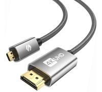 Micro HDMI to HDMI Cable 1M,4K@60Hz,Micro HDMI Cable Supports Ethernet,3D,HDR and ARC,Micro HDMI to HDMI Compatible with GoPro Hero 9/8/7/6/5,Raspberry Pi 5/4,Sony Camera A6300 A6400