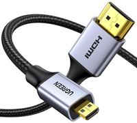 Micro HDMI to HDMI Cable 4K 60Hz Male to Male Cable Micro HDMI2.0 Nylon Braided 3D ARC HDR Compatible with Asus Zenbook Huawei MediaPad Raspberry Pi 4 Hero 7 6 5 Monitor Camera (2M)