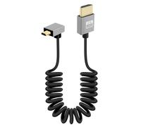 Micro HDMI to HDMI Cable Short 90 Degree Wrapped Up Angle 18Gbps High Speed Micro HDMI2.0 Support 4K@60Hz,Compatible with Camcorders,Monitors (Upward)