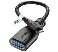 Micro Hdmi Vers Hdmi Adaptateur, 8K 60Hz 4K 120Hz Micro Hdmi Mâle Vers Hdmi Femelle Supporte Hdr Earc Compatible Avec Gopro Hero 7 6 5 4,Raspberry Pi 4,Sony Camera,Nikon 50Cm[GBP6273874]
