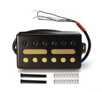 Micro Humbucker en laiton double bobine résistance 7,5K/15K pour guitare électrique - Montage à 12 trous à 2 emplacements, câble 4 cœurs, finition noire (52 mm noir)