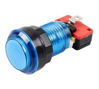 Micro interrupteur à bouton-poussoir lumineux à LED avec anneau de fixation, support d'ampoule, entretoise, micro-interrupteur et LED 5 V pour Arcade Jamma - Bleu