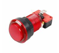 Micro interrupteur à bouton-poussoir lumineux à LED avec anneau de fixation, support d'ampoule, entretoise, micro-interrupteur et LED 5 V pour Arcade Jamma - Rouge