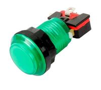 Micro interrupteur à bouton-poussoir lumineux à LED avec anneau de fixation, support d'ampoule, entretoise, micro-interrupteur et LED 5 V pour Arcade Jamma - Vert