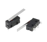 Micro interrupteur Contact en cuivre 5A 125/250V, interrupteur de fin de course No Nc 2/3 broches, tige d'arc à rouleau, interrupteur à bouton rapide(Lever 28MM,10PCS)