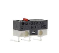 Micro interrupteur de fin de course à bouton-poussoir momentané, 1A, 125V AC, interrupteur de souris, 3 broches, longue poignée, bras de levier à rouleau SPDT, 10 pièces(Bent foot-2)