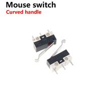 Micro interrupteur de fin de course à bouton-poussoir momentané,interrupteur de souris AC,3 broches,longue poignée,bras de levier à rouleau,SPDT,12x6x6mm,1A,125V,50 pièces - Type 3pin curved handle