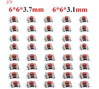 Micro interrupteur tactile rouge SMD, interrupteurs à bouton-poussoir, interrupteur tactile, 5 broches, 6x6x3.7mm, 6x6x3.1mm, 6x6x3.7mm, 50 pièces 6X6X3.1mm