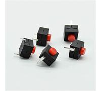 Micro-interrupteurs Micro-interrupteurs 5pcs rouge/noir Petit micro interrupteur à verrouillage automatique 8 * 8 * 8,4 avec 2 pieds avec interrupteur à bouton tactile interrupteur industriel (Color