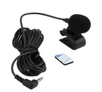 Micro Jack Externe Portable Stéréo avec Prise Jack 3,5mm, Câble 3m Mini Coude Microphone Cravate Autoradio avec Autocollant Eva et Clip pour Recording Interview/Video Conference/Voice Dictation/Phone