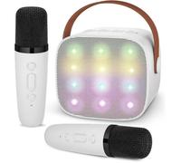 Micro Karaok Enfant - HIFI - D20 - 4 Effets Sonores - Bluetooth - Rechargeable USB Blanc PZCC