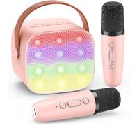 Micro Karaoke avec 2 Micro sans Fil Cadeau Noel Fille 3-12 Ans Microphone Enfant Bluetooth pour Chanter Jouet Enfant 3-12 Ans